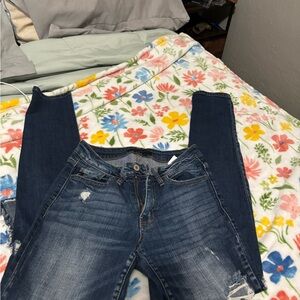 Buckle Dark Blue High Rise Women's Jeans